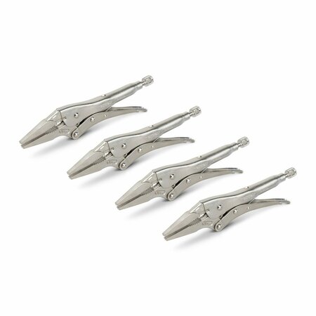 TEKTON 9 in Long Nose Locking Pliers Set 4 Pieces PLK90302